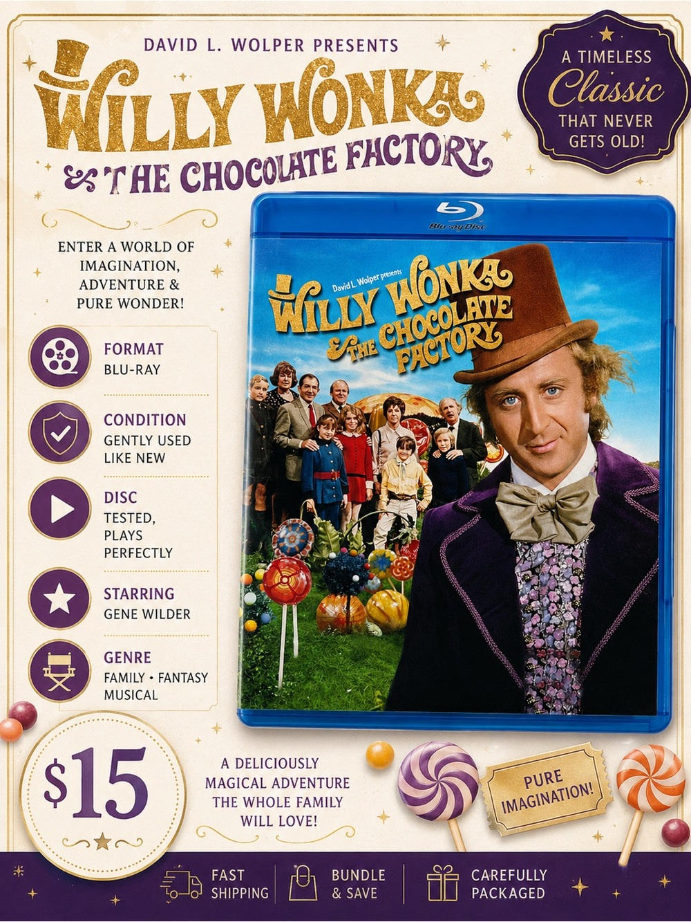 Gene Wilder Willy Wonka Blu-ray Movie